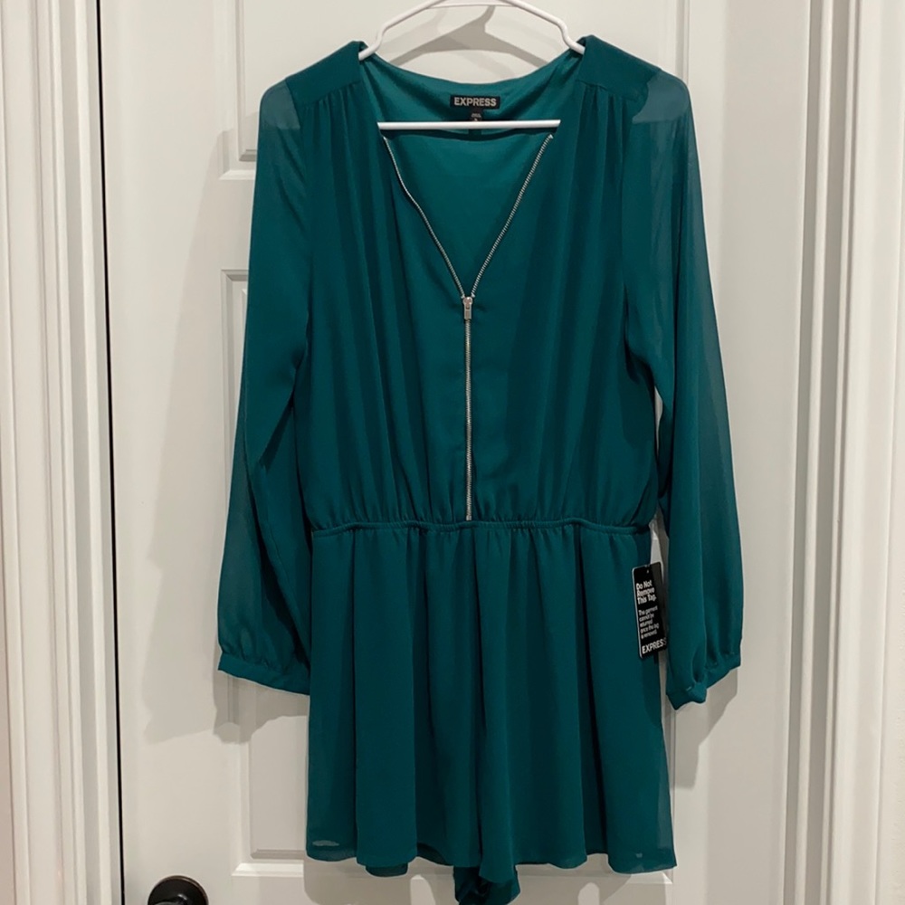Express. Forest Green Romper. Size M
